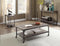 Gorden Coffee Table, Weathered Oak & Antique Nickel